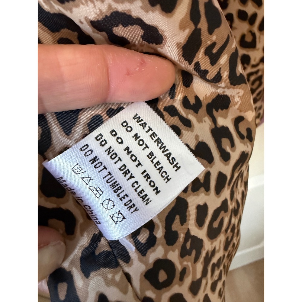 Purple Lavender Blazer XL Leopard Print Lined Single Button Jacket - Picture 9 of 14